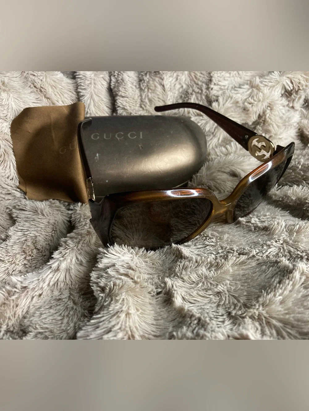 **RARE** Gucci Brown Tortoiseshell Gradient Women's Oversized Sunglasses
